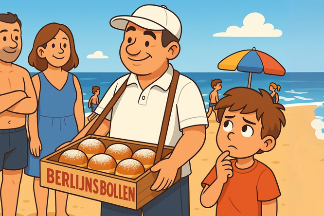 Waarom kun je Berlijnse bollen kopen op het strand?