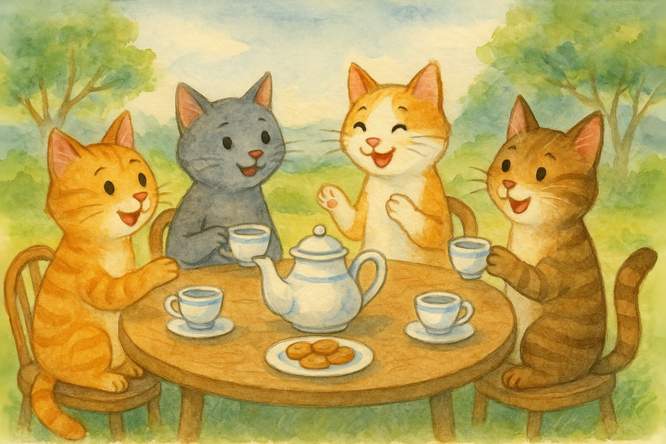 Een theekransje onder katten: kunnen ze echt met elkaar praten?