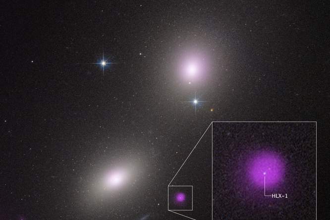 Ruimtetelescopen Hubble en Chandra ontdekken zeldzaam soort zwart gat dat ster(ren) opslokt