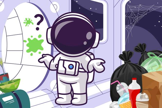 Een vuil ruimteschip zorgt voor een gezonde astronaut